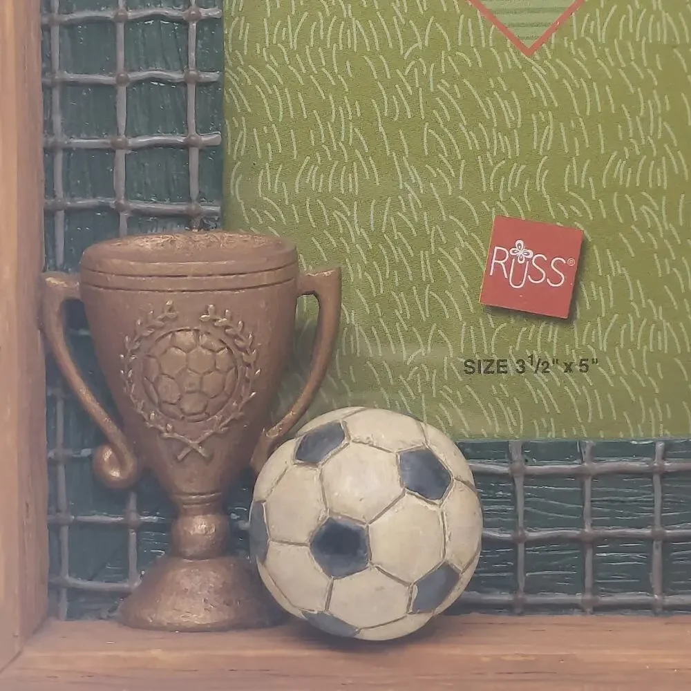 Vintage RUSS Old Time Sports Soccer 3D Resin Frame For 3.5 X 5” Picture Trophy